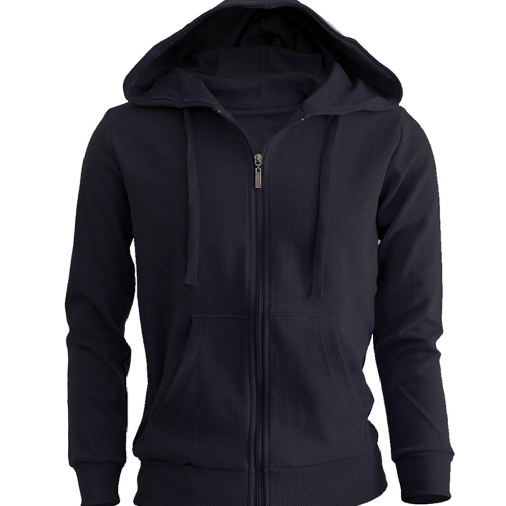 Men's black Zip-Up Hooded Sweater- big and tall- 7XL